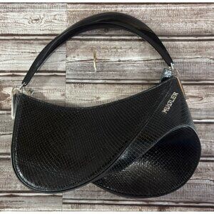 MUGLER Leather Spiral Curve 01 Crossbody Bag snake motif mspr $2085